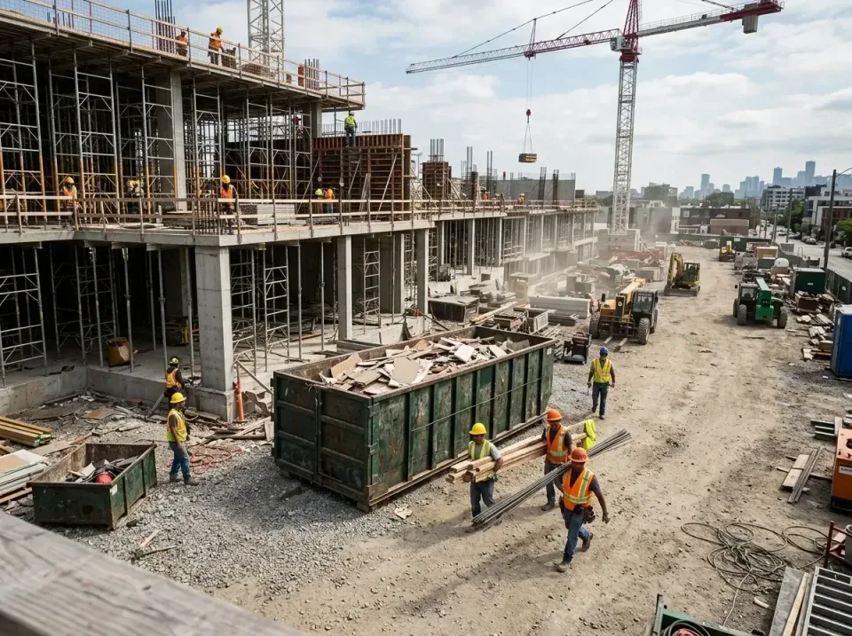 commercial-construction-site-w-002 — frequently asked questions, Low Cost Construction Dumpster Rental in Pelican Rapids, MN